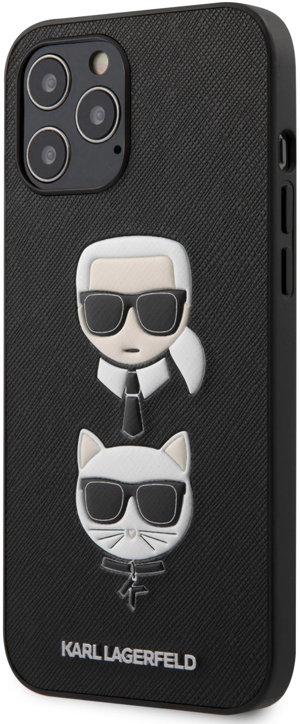 Karl Lagerfeld Saffiano K&C Heads Apple iPhone 12 Pro Max fekete tok