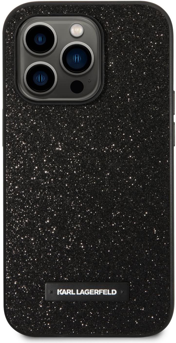 Karl Lagerfeld Glitter Plague iPhone 14 Pro hátlap tok - fekete
