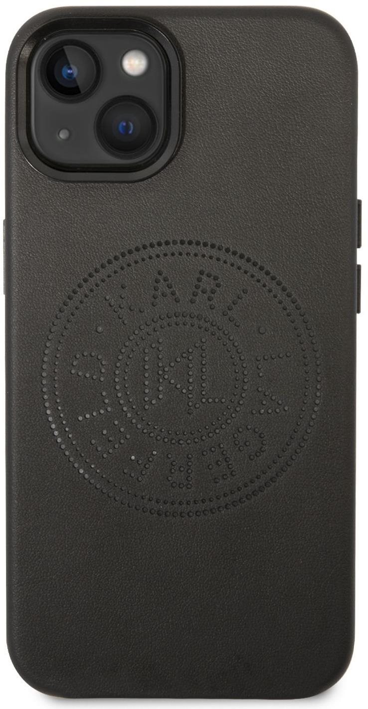 Karl Lagerfeld PU Leather Perforated Logo hátlapi tok iPhone 14 Black
