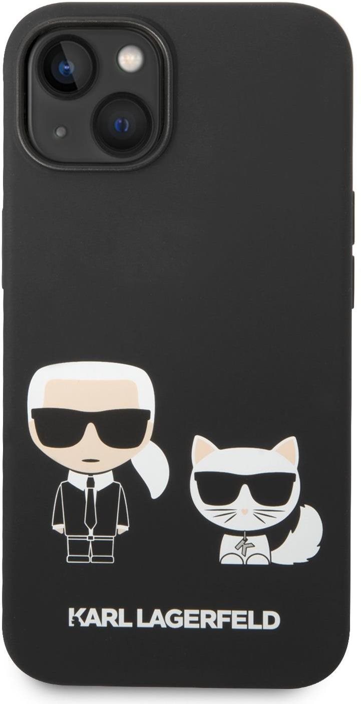 Karl Lagerfeld and Choupette Liquid Silicone hátlap iPhone 14 Black készülékhez