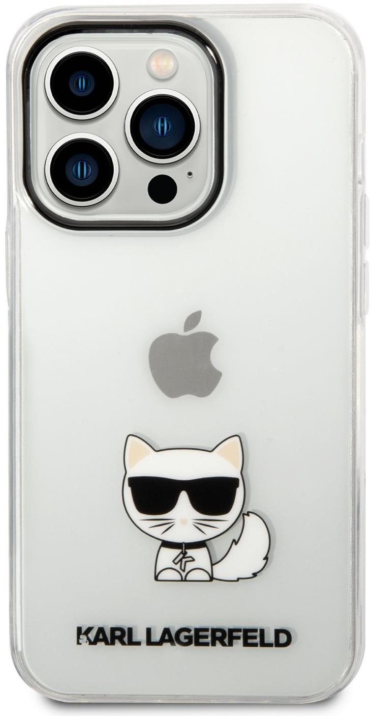 Karl Lagerfeld Choupette Logo hátlap iPhone 14 Pro Transparent készülékhez