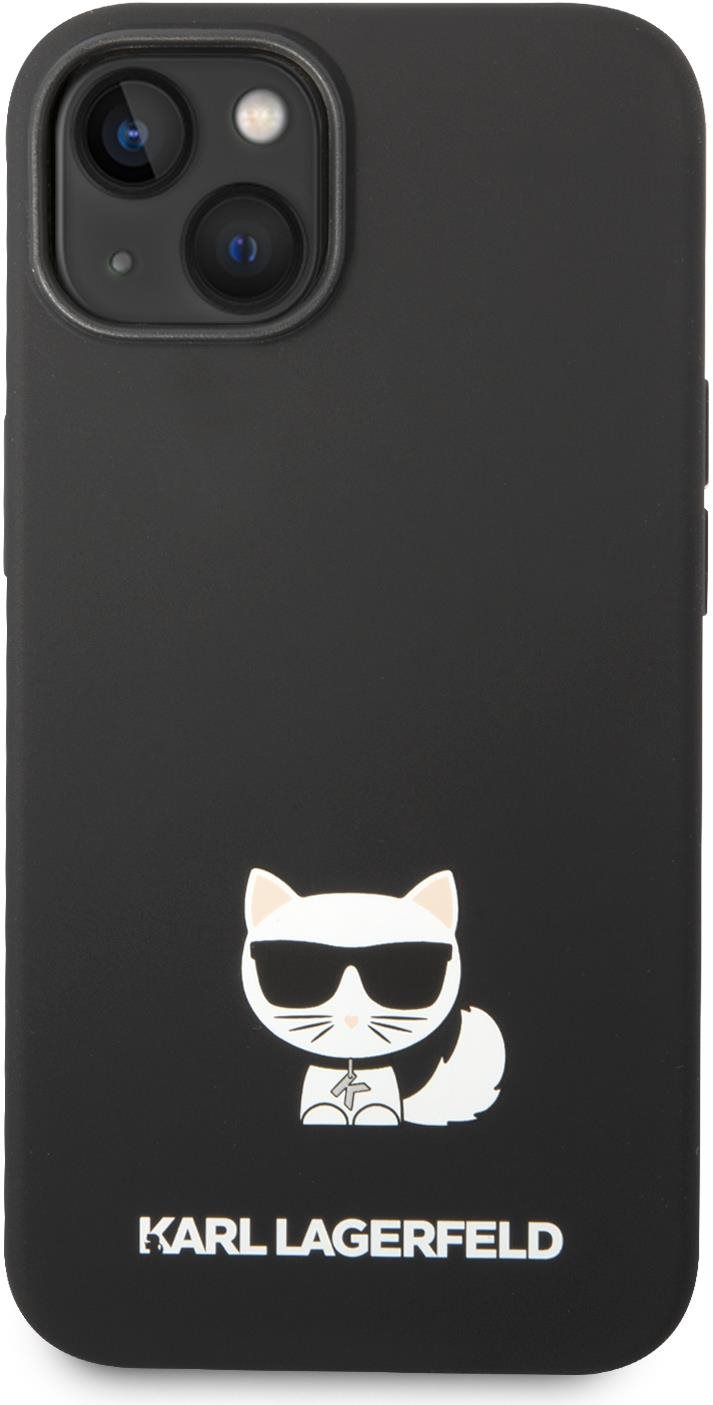 Karl Lagerfeld Liquid Silicone Choupette iPhone 14 fekete hátlap tok