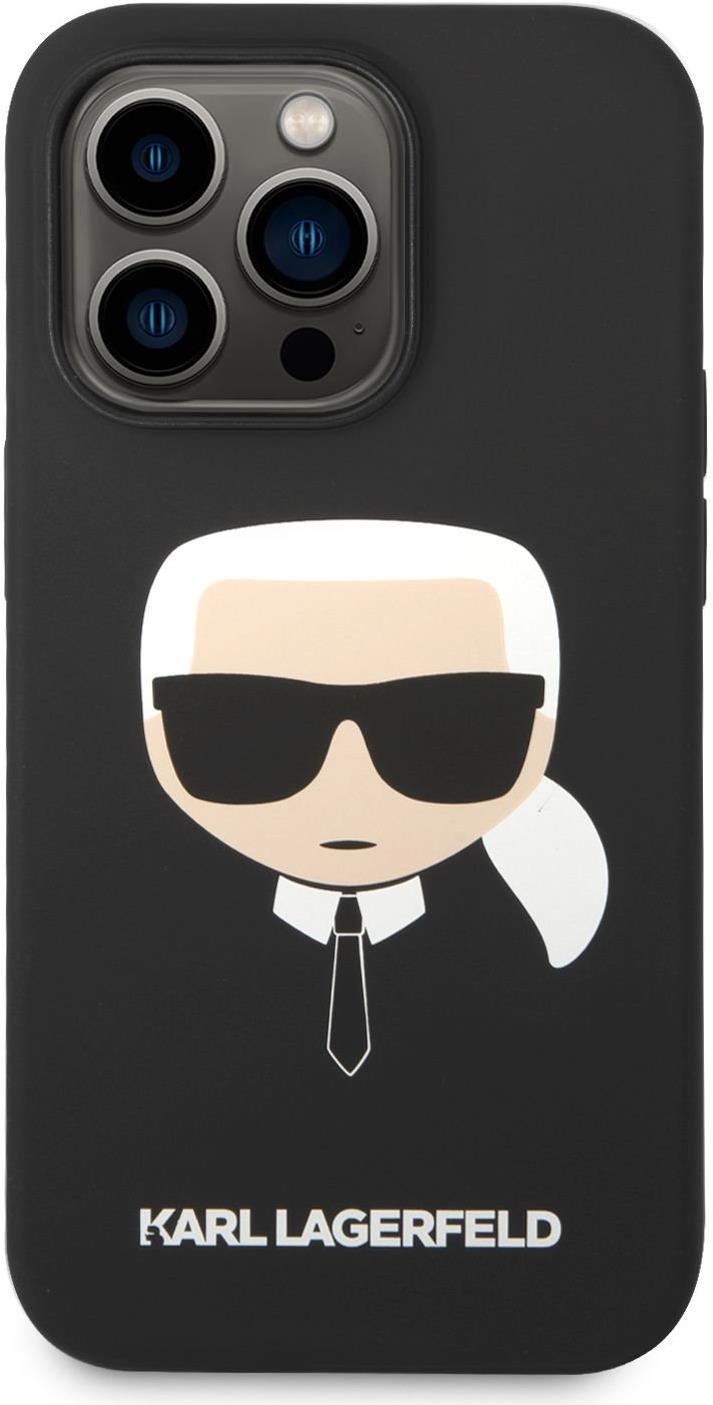 Karl Lagerfeld Liquid Silicone Karl Head iPhone 14 Pro fekete hátlap tok