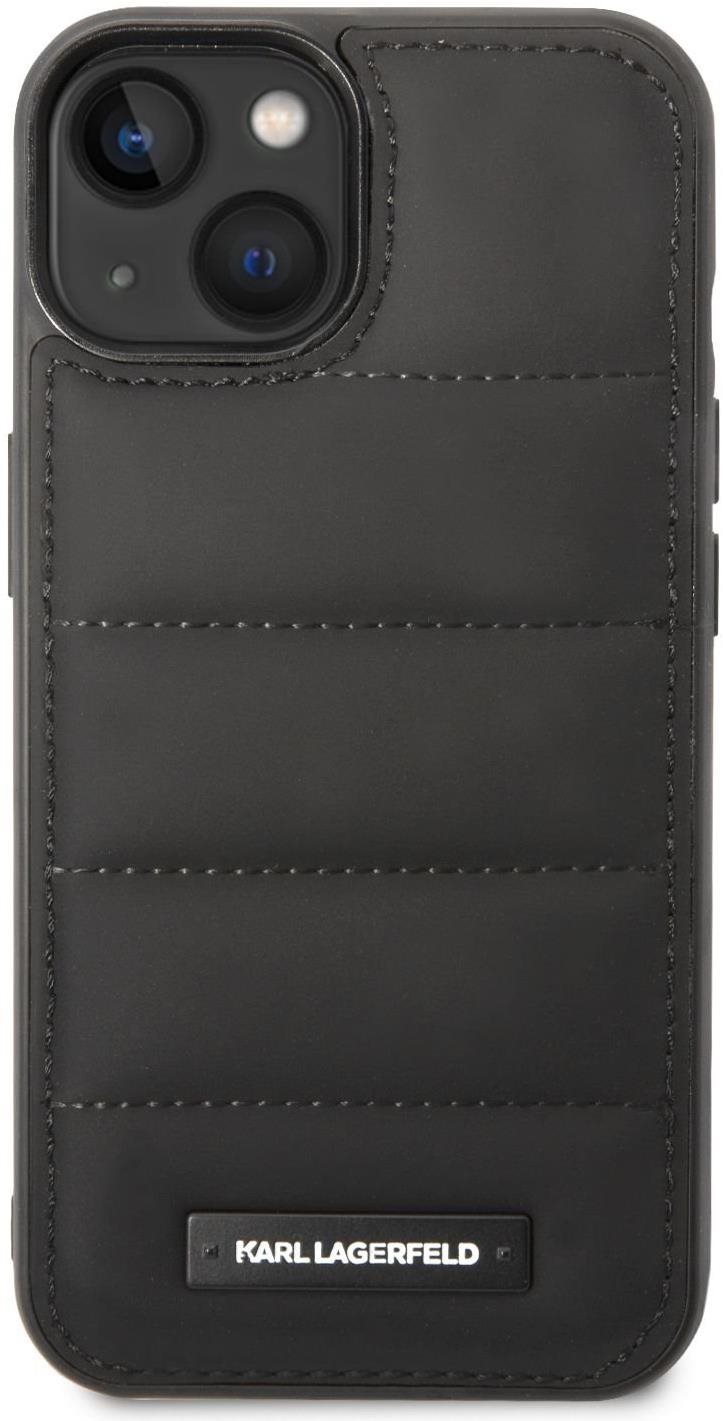 Karl Lagerfeld Quilted Puffy Metal Logo hátlapi tok iPhone 14 készülékhez, Black