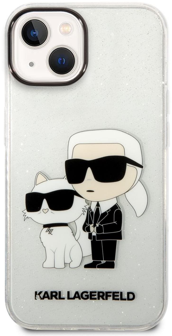 Karl Lagerfeld IML Glitter Karl and Choupette NFT iPhone 14 átlátszó hátlap tok