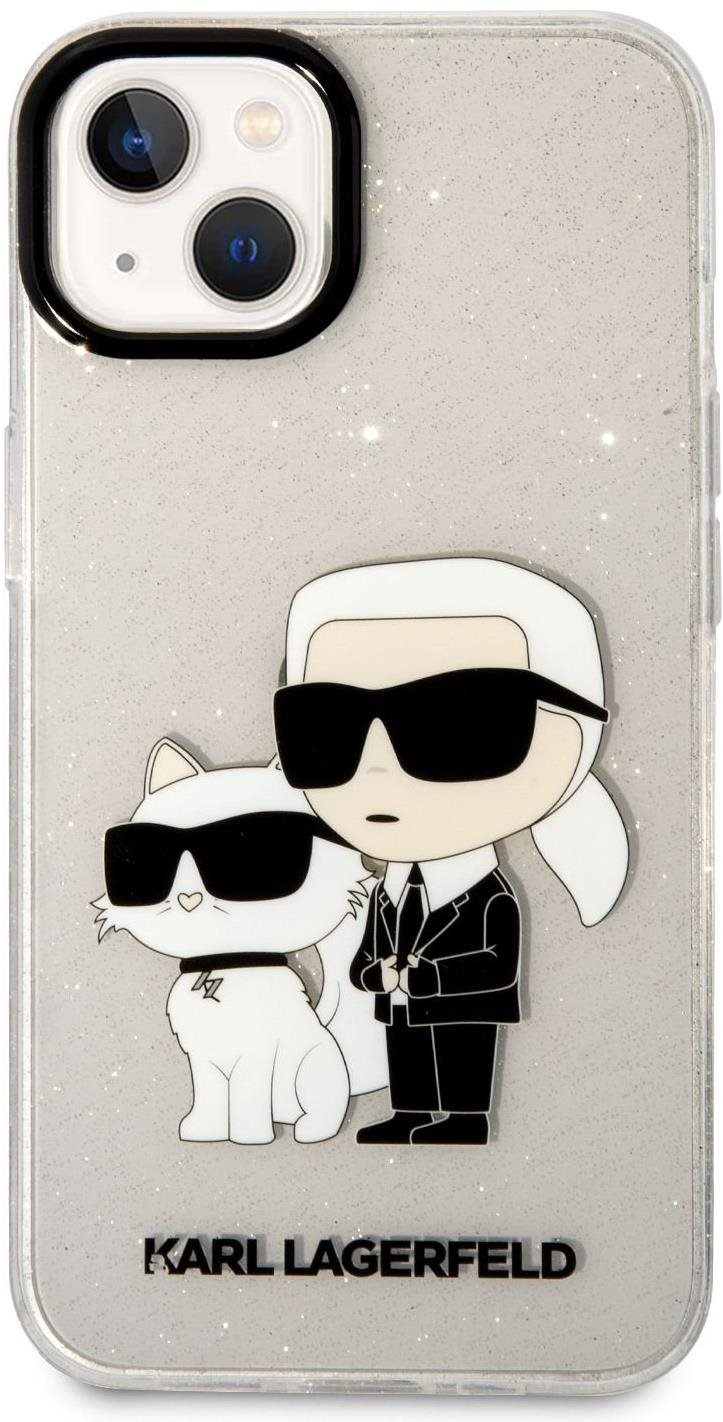 Karl Lagerfeld IML Glitter Karl and Choupette NFT hátlap iPhone 13 készülékhezTransparent