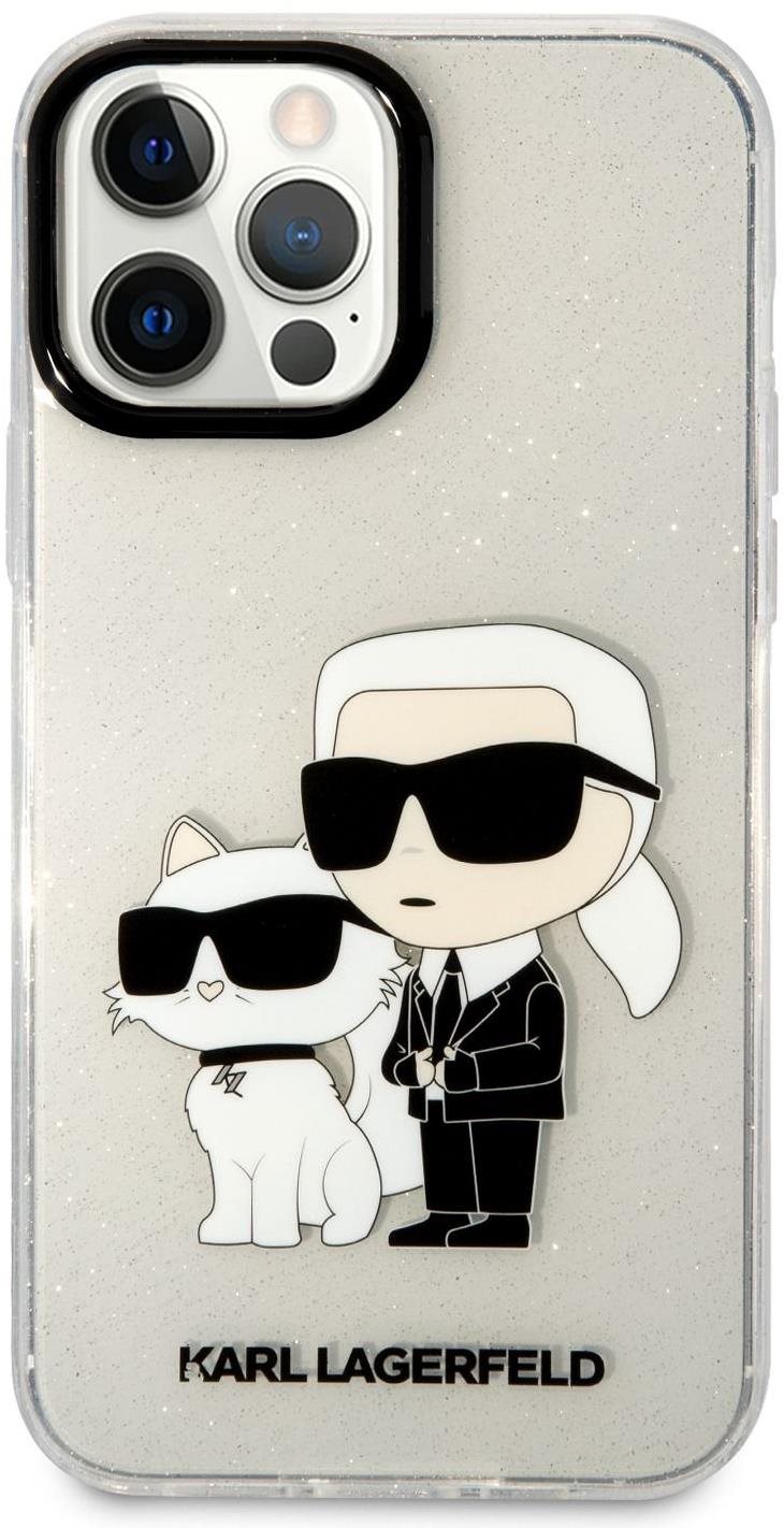 Karl Lagerfeld IML Glitter Karl and Choupette NFT hátlap iPhone 13 Pro Max készülékhez Transparent