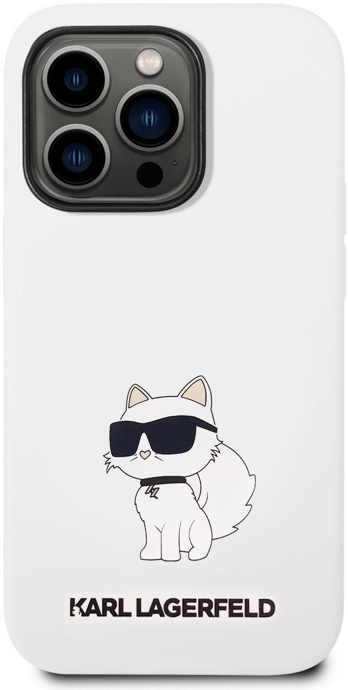 Karl Lagerfeld Liquid Silicone Choupette NFT iPhone 14 Pro fehér hátlap tok