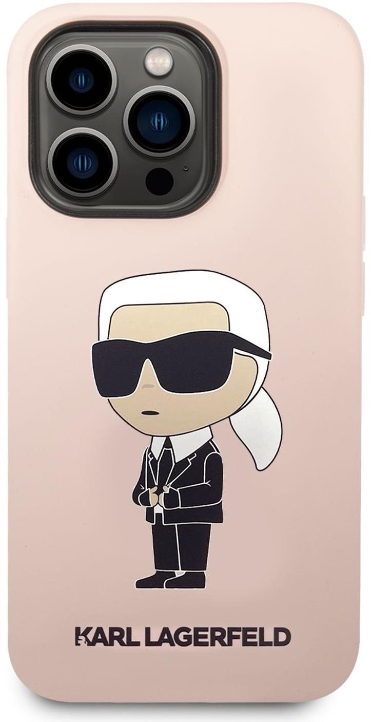 Karl Lagerfeld Liquid Silicone Ikonik NFT iPhone 14 Pro Max rózsaszín hátlap tok