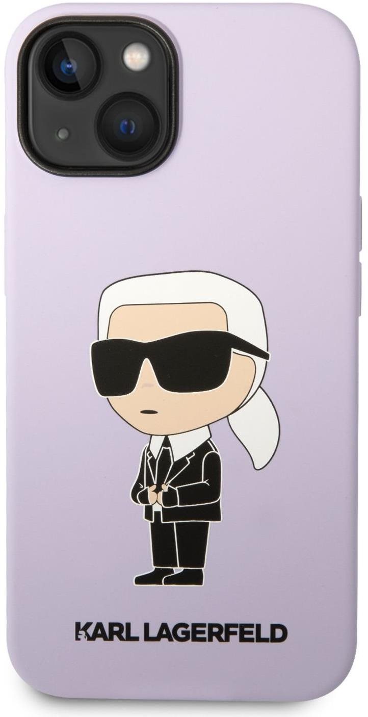 Karl Lagerfeld Liquid Silicone Ikonik NFT iPhone 14 Plus lila hátlap tok