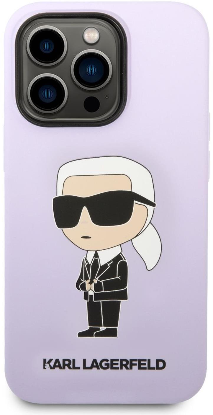 Karl Lagerfeld Liquid Silicone Ikonik NFT hátlap iPhone 14 Pro Purple készülékhez