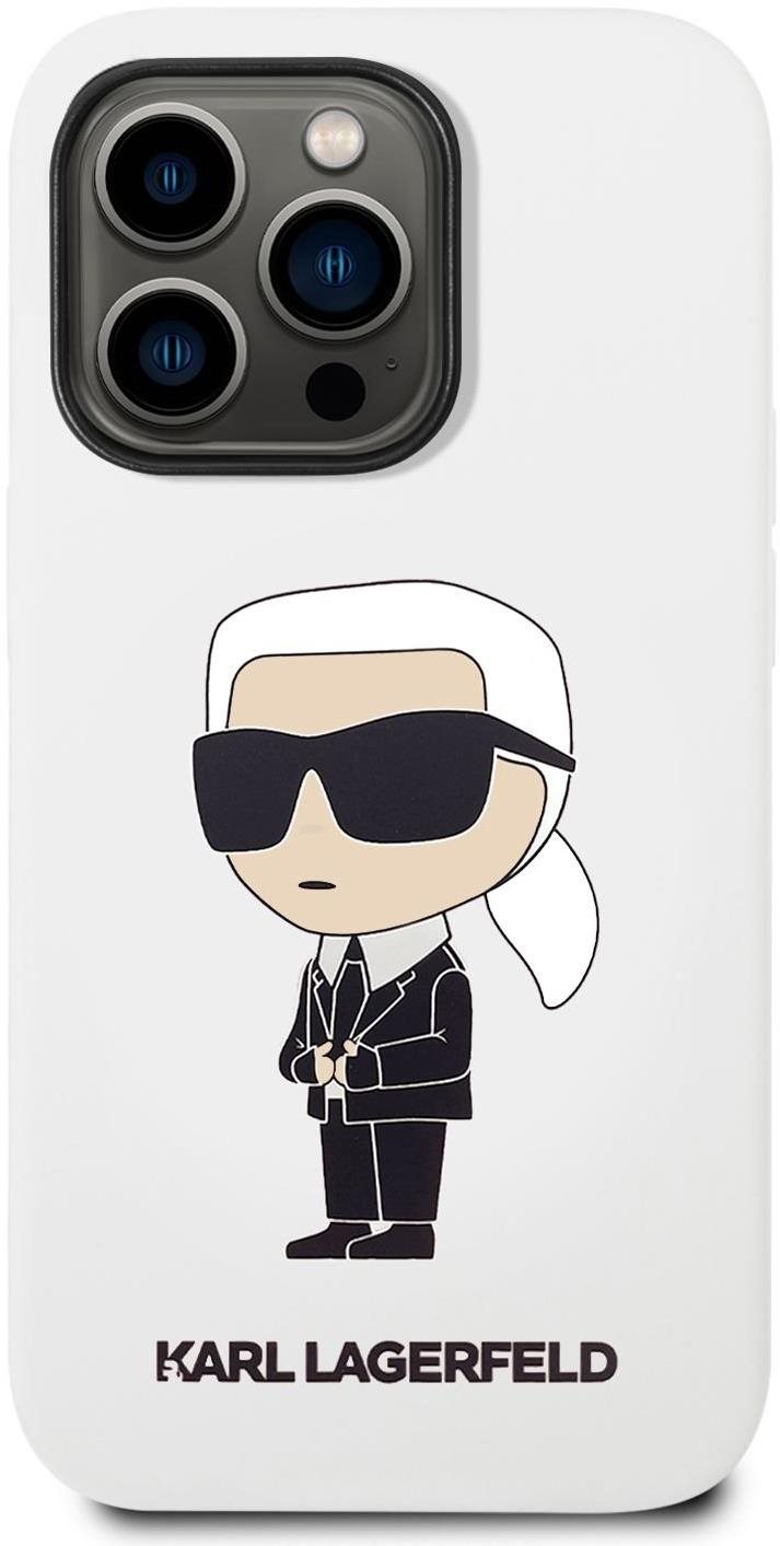 Karl Lagerfeld Liquid Silicone Ikonik NFT iPhone 14 Pro fehér hátlap tok