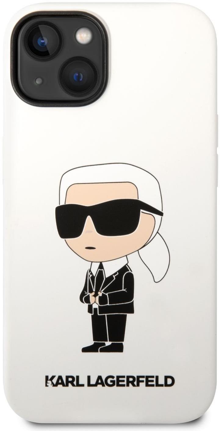 Karl Lagerfeld Liquid Silicone Ikonik NFT iPhone 14 Plus fehér hátlap tok