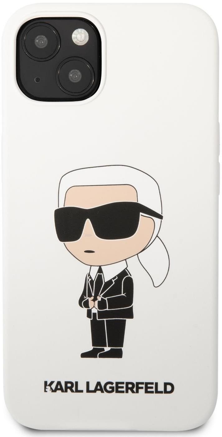 Karl Lagerfeld folyékony szilikon Ikonik NFT hátlap iPhone 13 Fehér