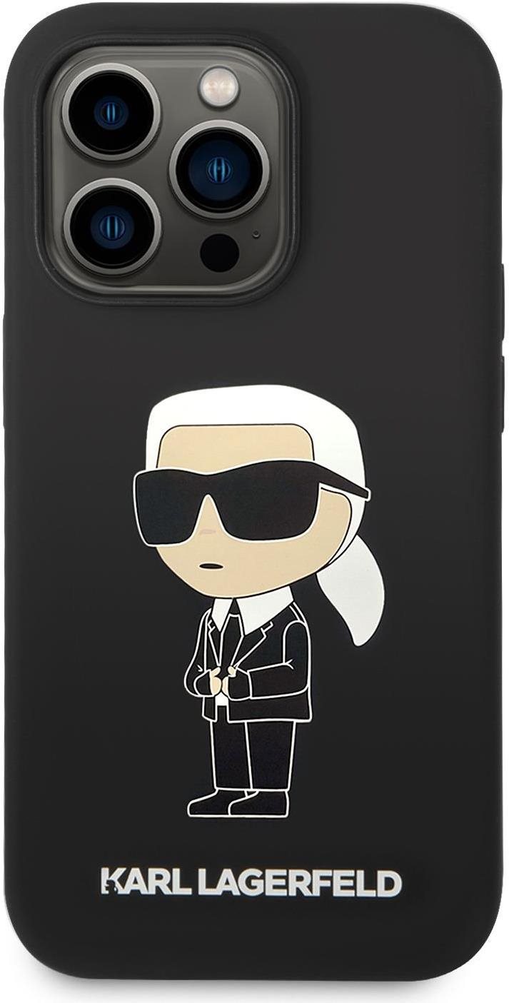 Karl Lagerfeld Liquid Silicone Ikonik NFT hátlap iPhone 14 Pro Black készülékhez