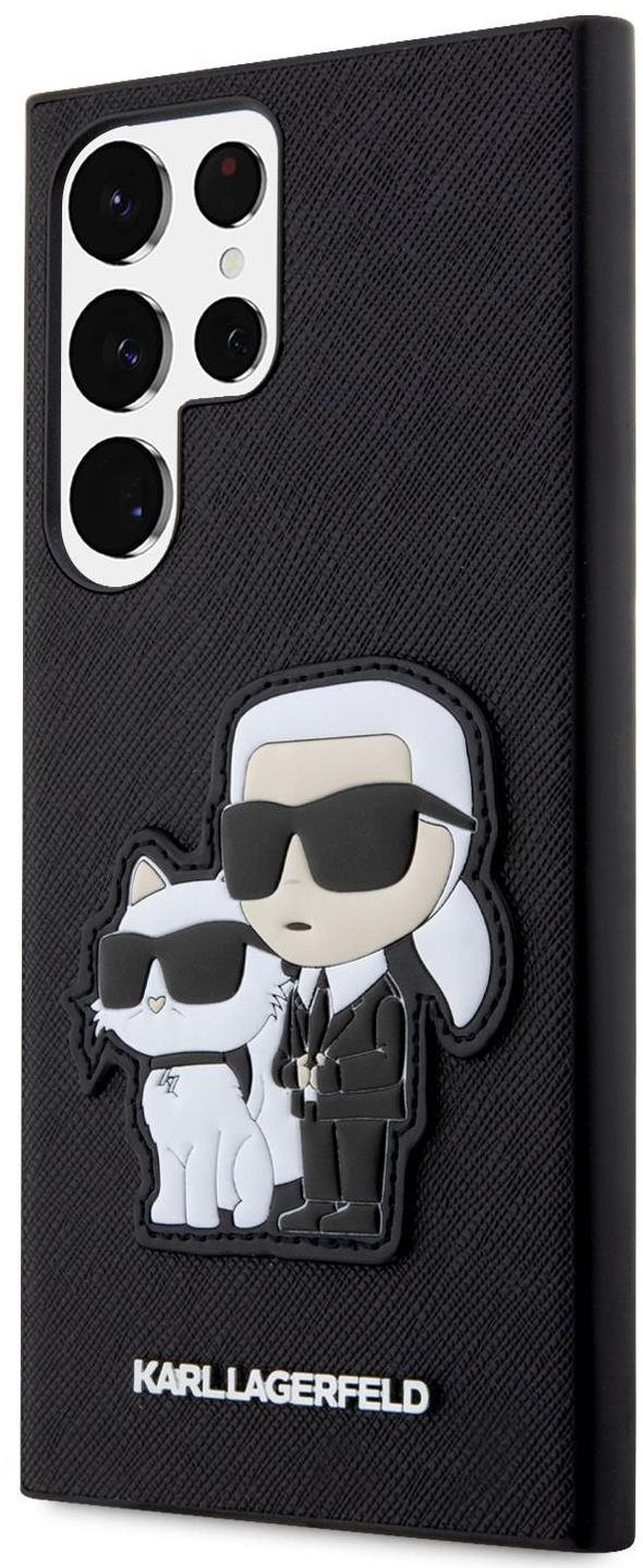 Karl Lagerfeld PU Saffiano Karl and Choupette NFT Samsung Galaxy S23 Ultra fekete hátlap tok