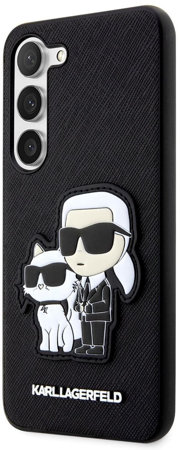 Karl Lagerfeld PU Saffiano Karl and Choupette NFT hátlap a Samsung Galaxy S23+ készülékhez Black