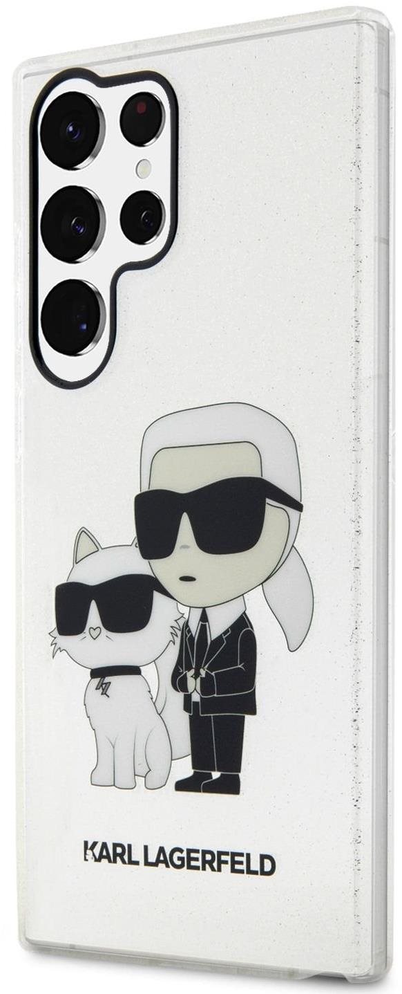 Karl Lagerfeld IML Glitter Karl and Choupette NFT Samsung Galaxy S23 Ultra átlátszó hátlap tok