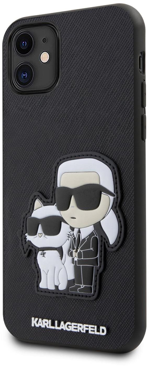 Karl Lagerfeld PU Saffiano Karl and Choupette NFT iPhone 11 fekete tok