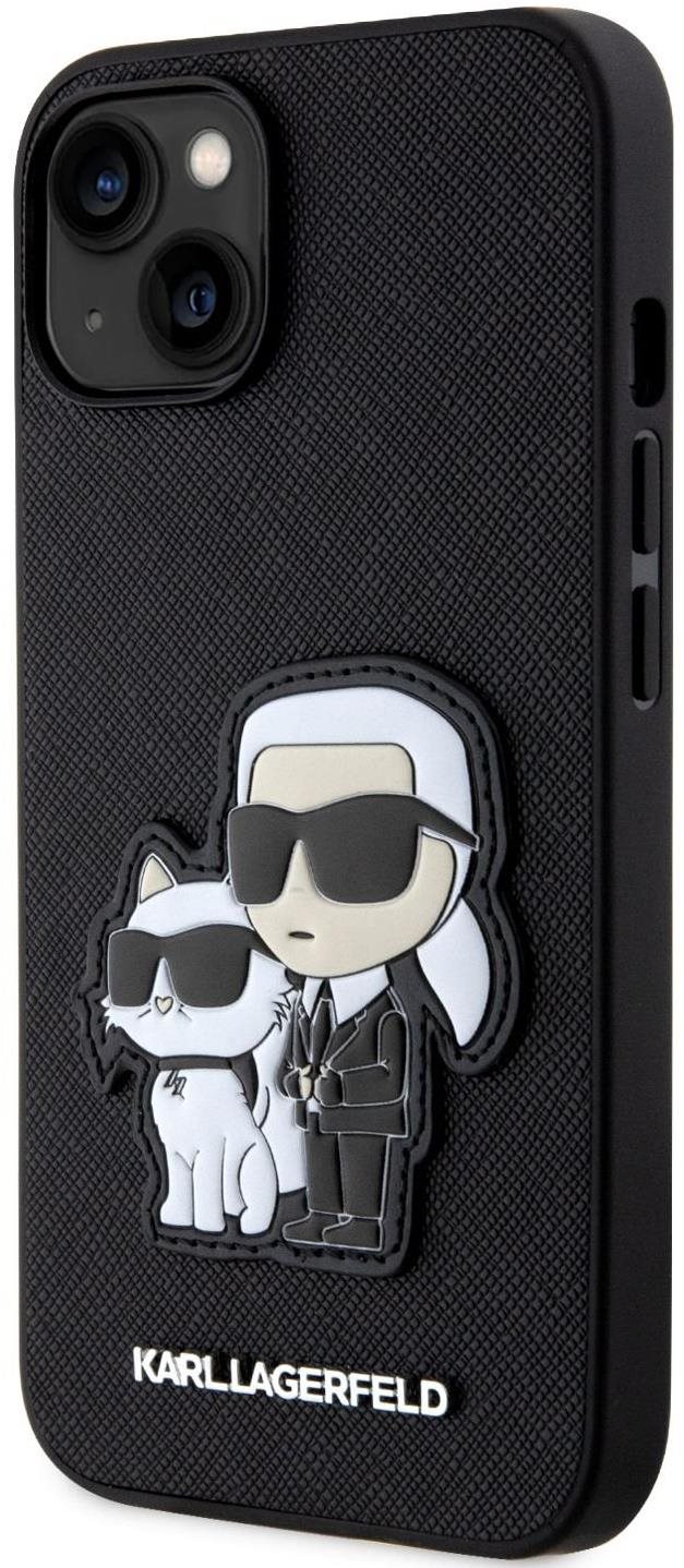 Karl Lagerfeld PU Saffiano Karl and Choupette NFT iPhone 13 fekete tok