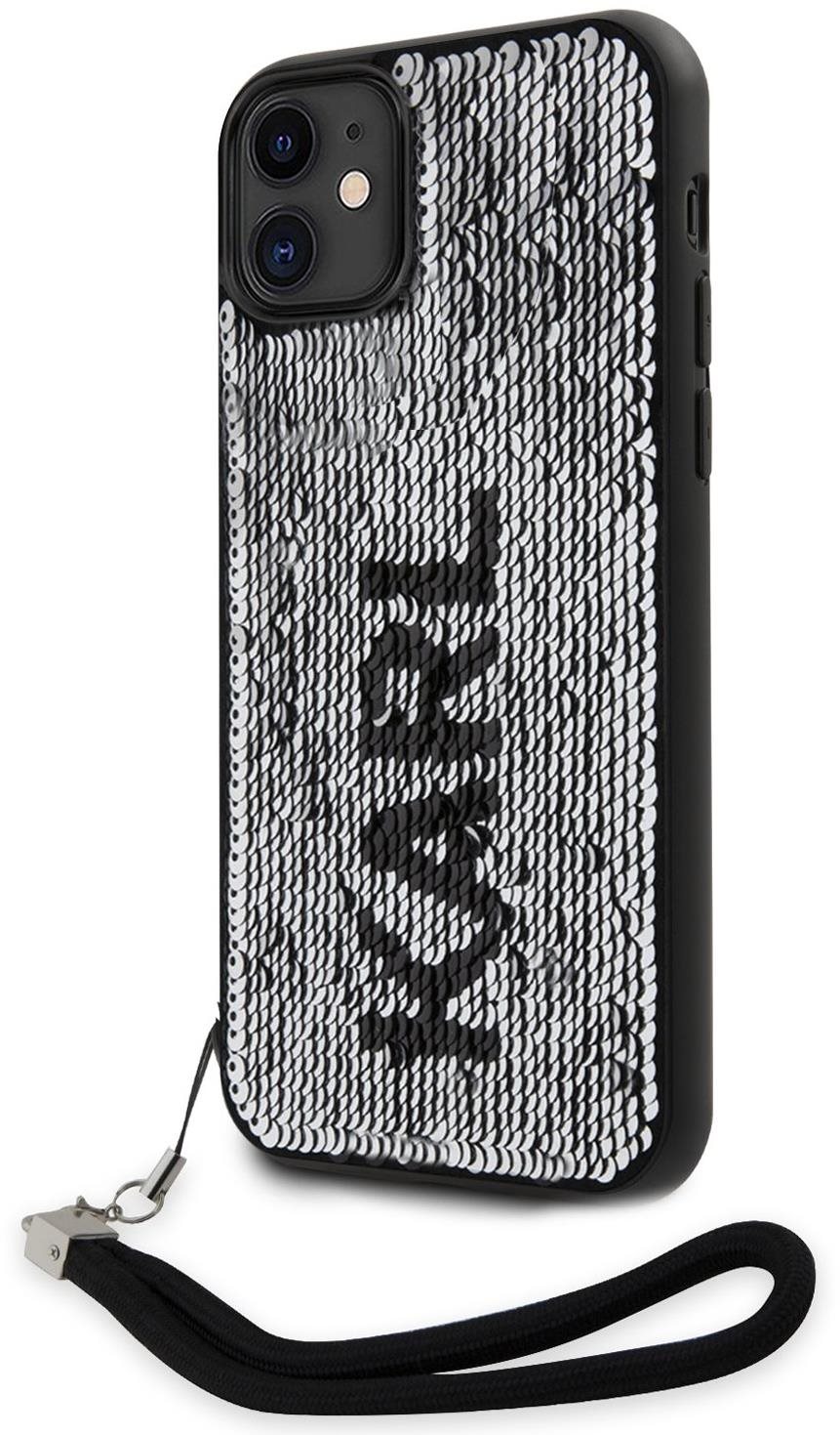 Karl Lagerfeld Sequins Reversible iPhone 11 fekete/ezüst tok