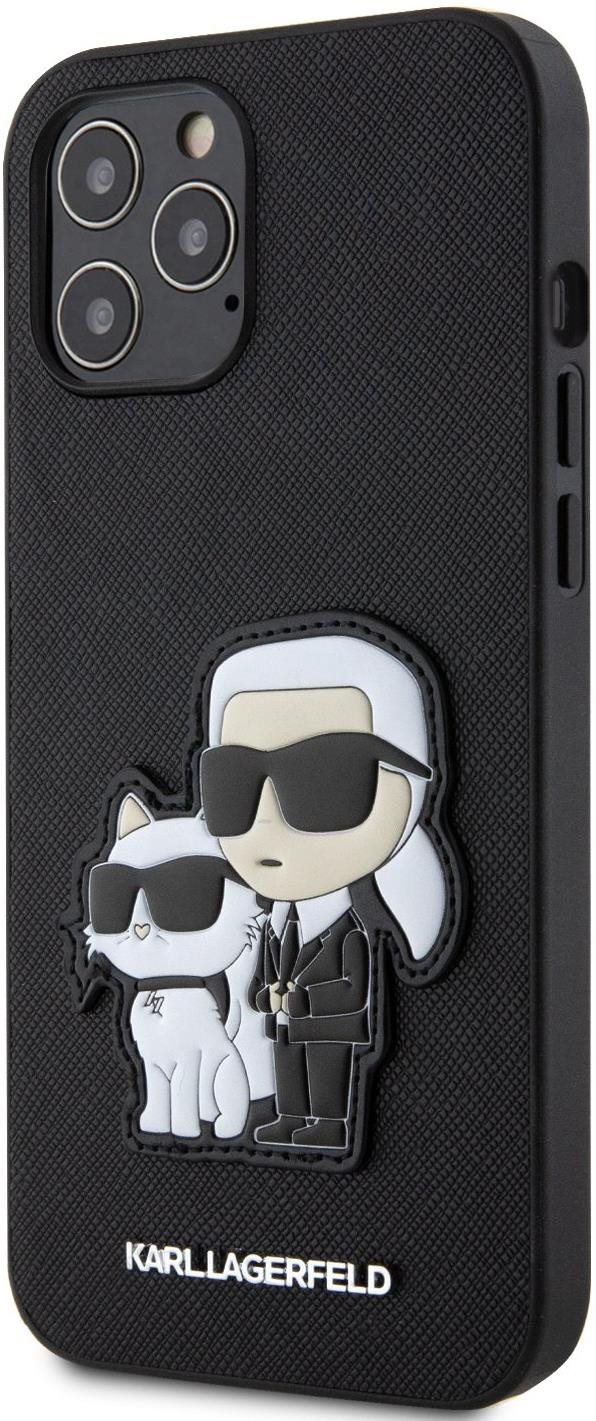 Karl Lagerfeld PU Saffiano Karl and Choupette NFT iPhone 12 Pro Max fekete tok