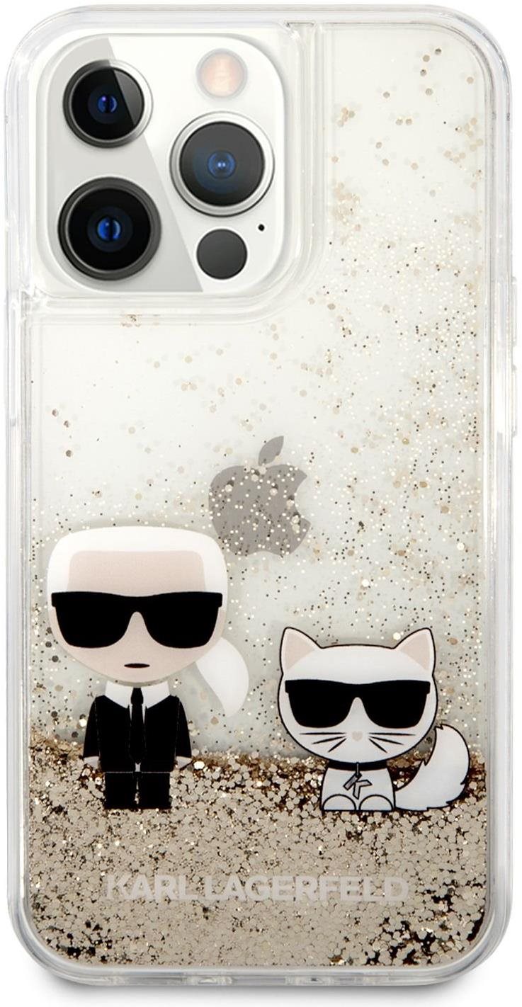 Karl Lagerfeld Liquid Glitter Karl and Choupette Apple iPhone 13 Pro Max arany tok