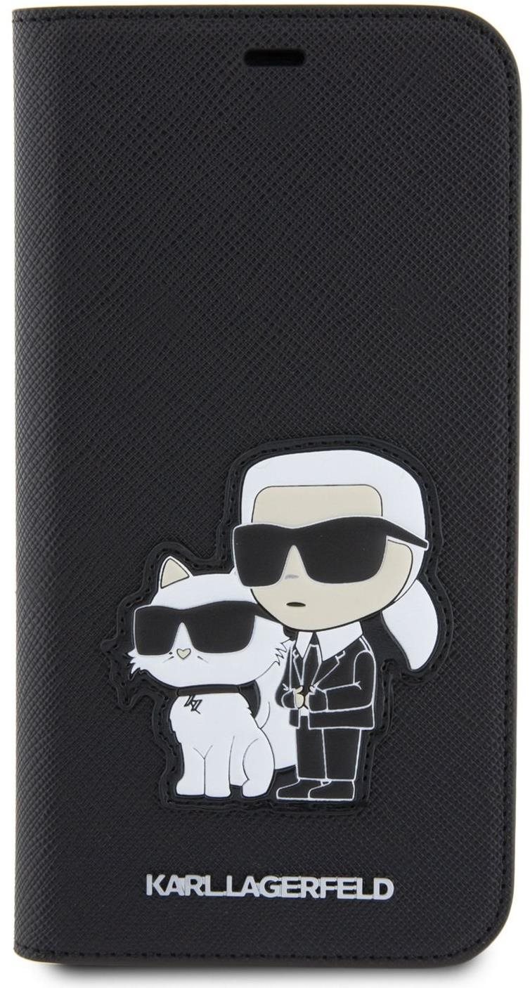 Karl Lagerfeld PU Saffiano Karl and Choupette NFT Book iPhone 11 tok, fekete