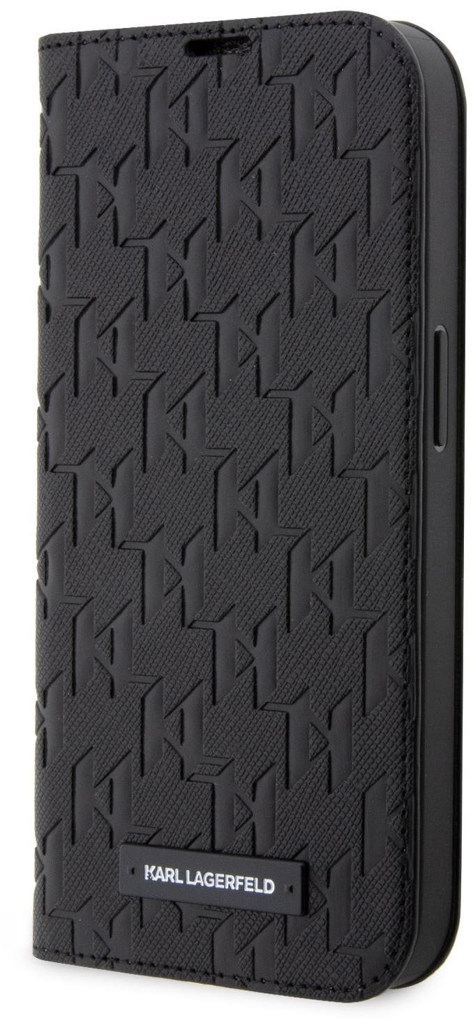 Karl Lagerfeld Saffiano Monogram Book iPhone 13 Pro Max tok, fekete