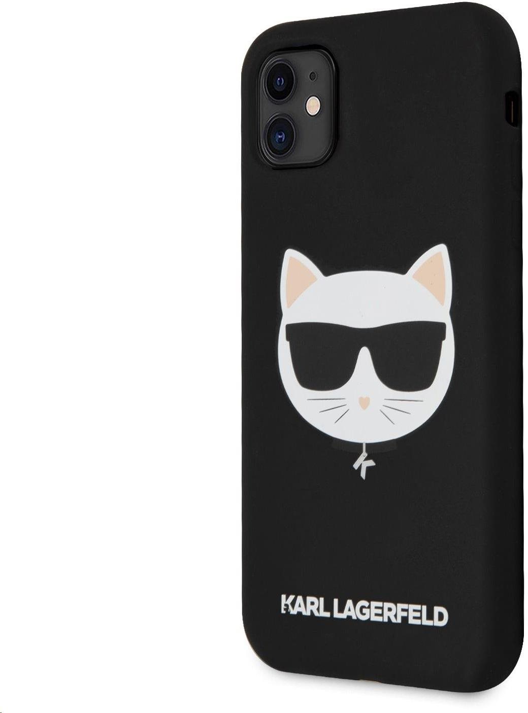 Karl Lagerfeld Choupette Head Apple iPhone 11 fekete szilikon tok
