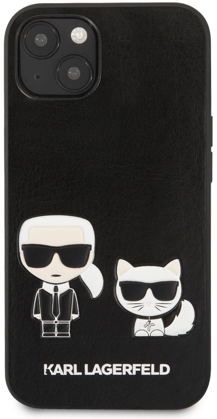 Karl Lagerfeld and Choupette PU Leather Apple iPhone 13 fekete tok