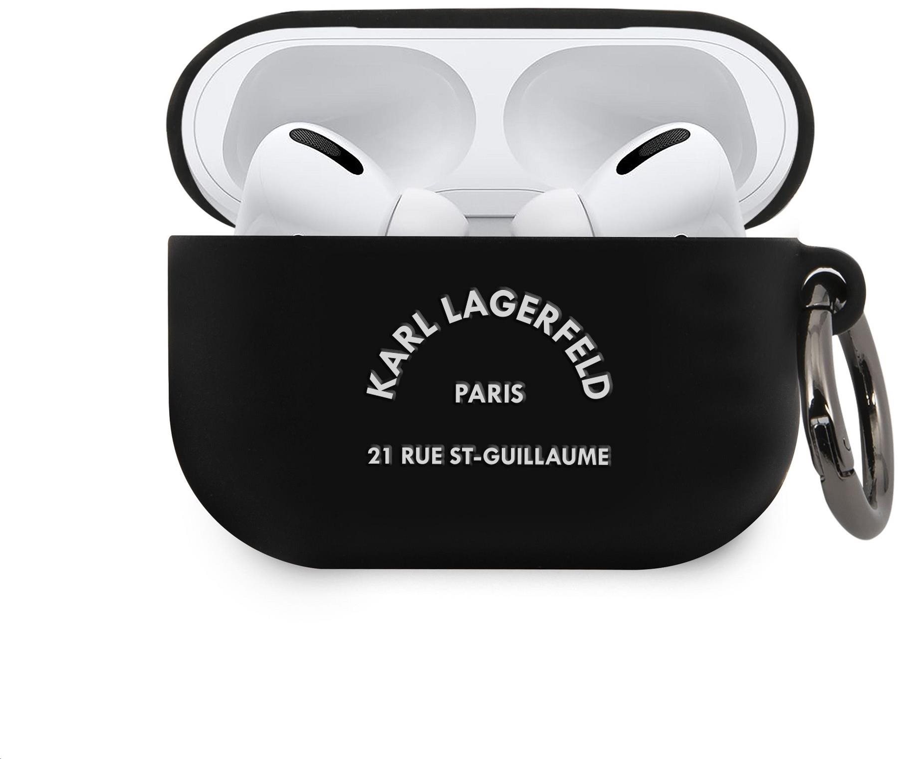 Karl Lagerfeld Rue St Guillaume szilikon tok Airpods Pro Black-hez