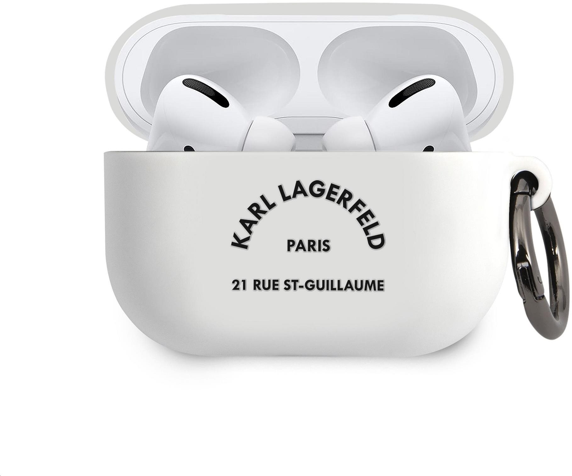 Karl Lagerfeld Rue St Guillaume szilikon tok Airpods Pro készülékhez fehér