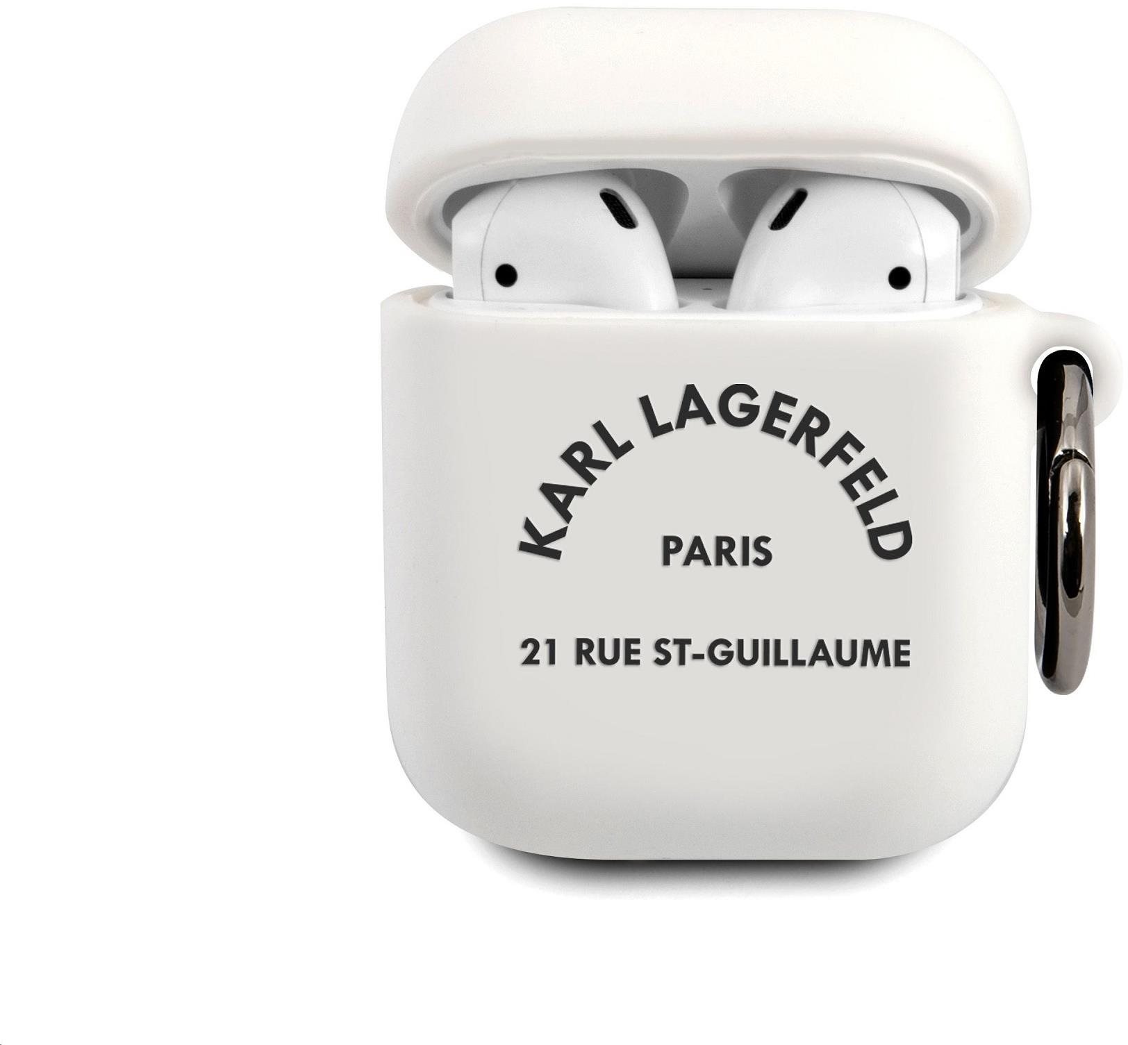 Karl Lagerfeld Rue St Guillaume szilikon tok Airpods 1/2 készülékhez fehér