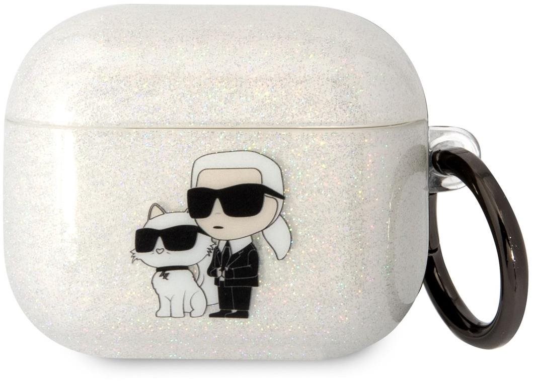 Karl Lagerfeld 3D Logo NFT Karl and Choupette TPU Glitter Airpods 3 fehér tok