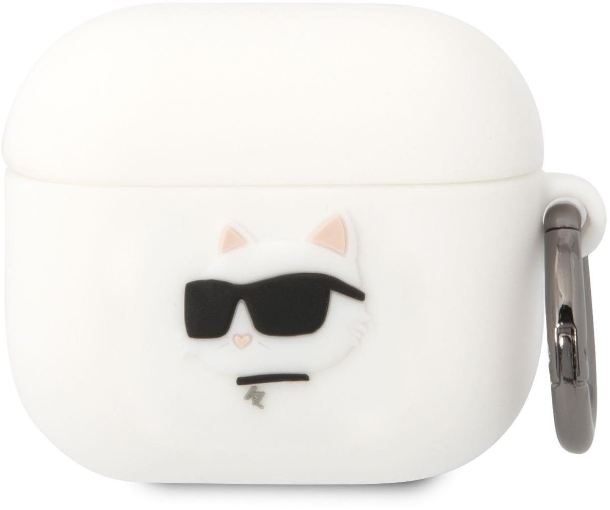 Karl Lagerfeld 3D Logo NFT Choupette Head Airpods 3 fehér szilikon tok