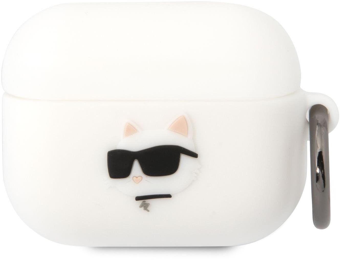 Karl Lagerfeld 3D Logo NFT Choupette Head Airpods Pro fehér szilikon tok
