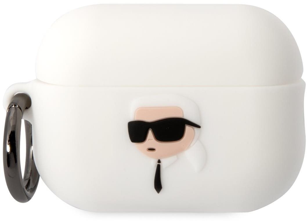 Karl Lagerfeld 3D Logo NFT Karl Head Airpods Pro 2 fehér szilikon tok