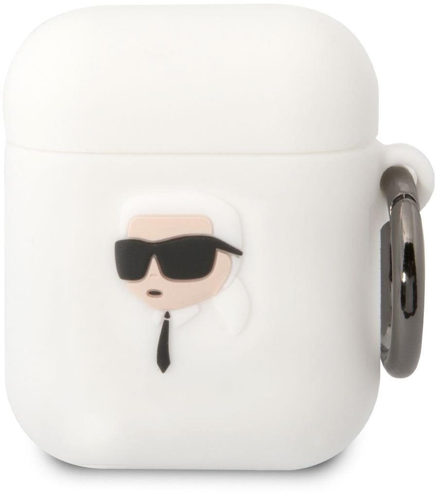 Karl Lagerfeld 3D Logo NFT Karl Head szilikon tok Airpods 1/2 White készülékhez