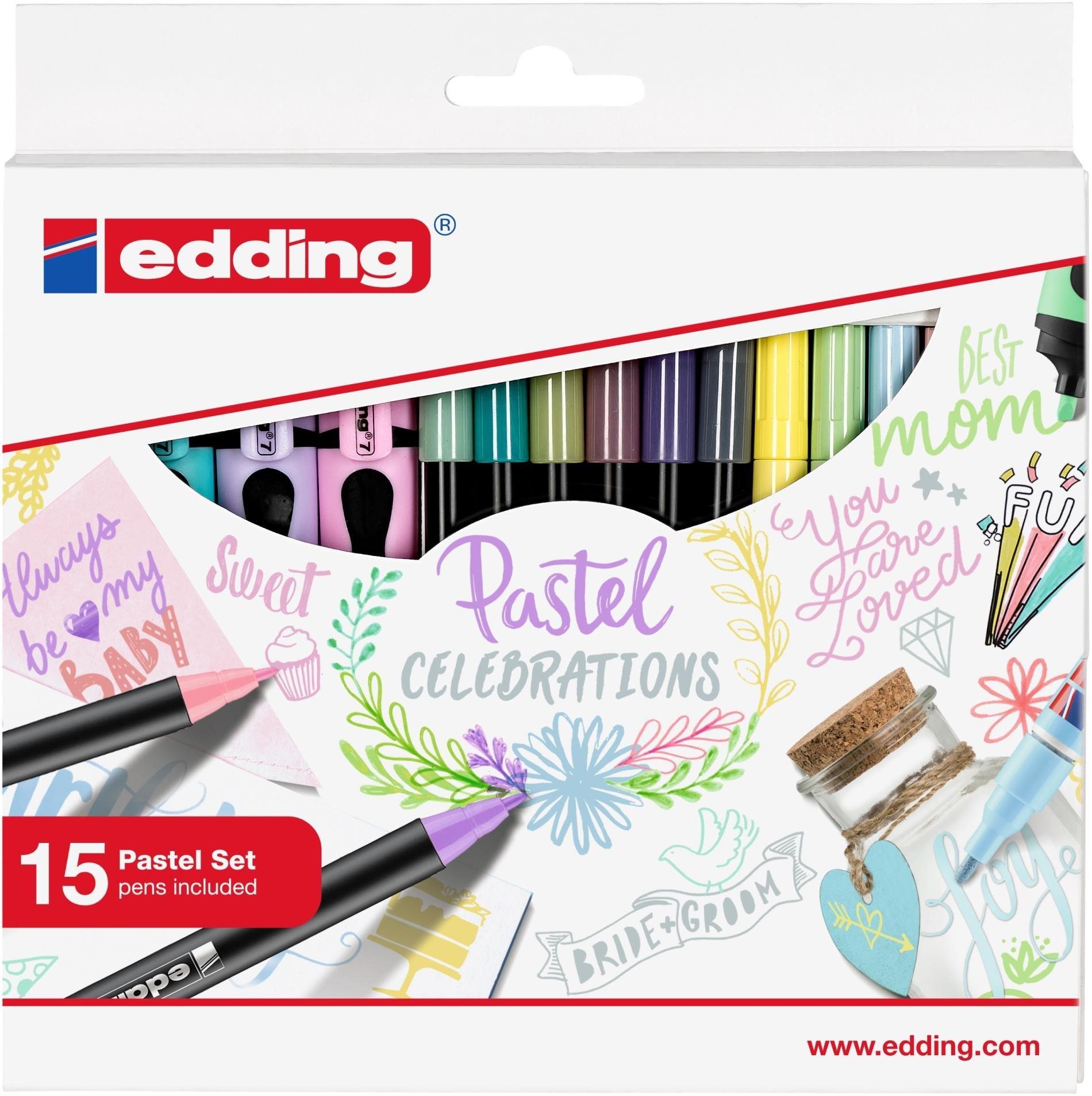 EDDING Pastel Celebrations, 15 színből álló készlet