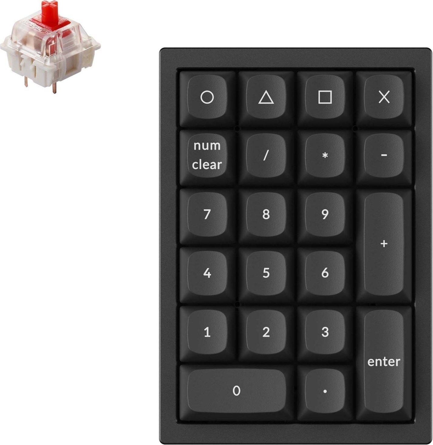 Keychron QMK Q0 Hot-Swappable Number Pad RGB Gateron G Pro Red Switch Mechanical - Black Version