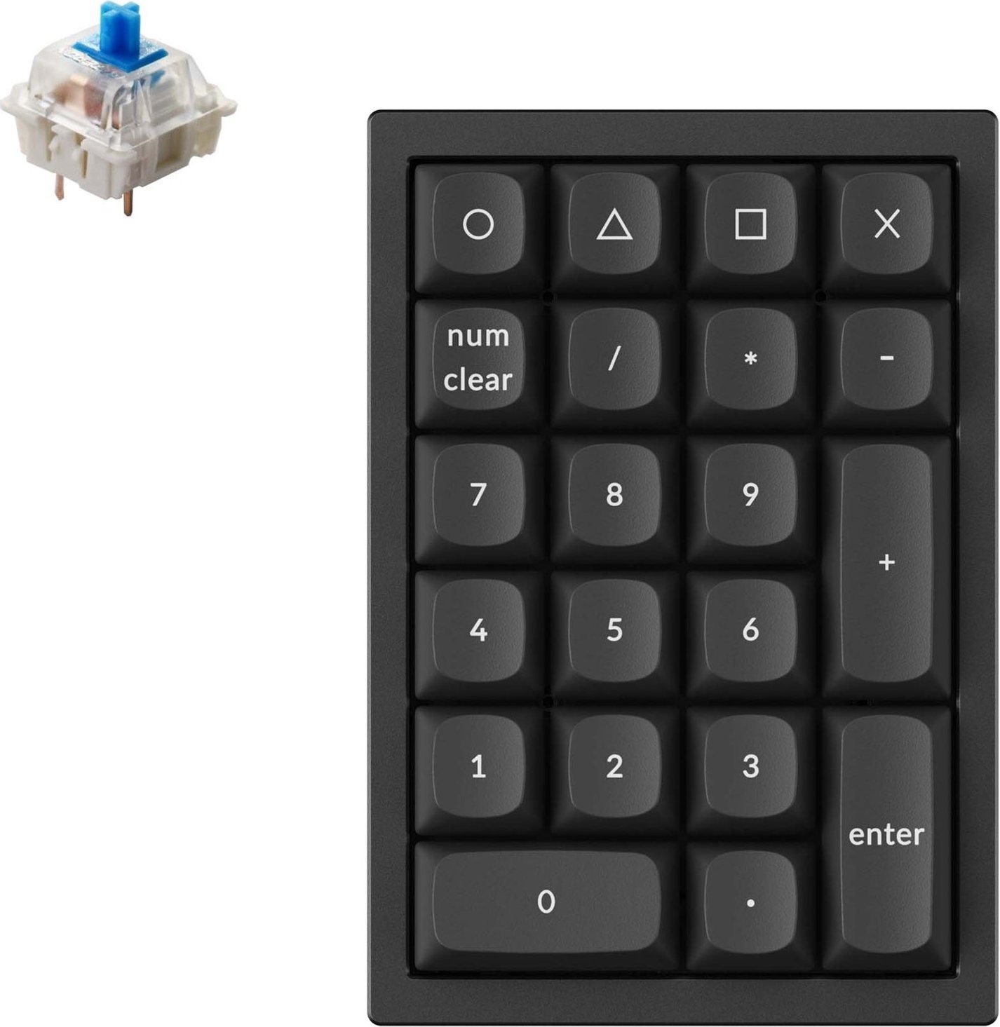 Numerikus billentyűzet Keychron QMK Q0 Hot-Swappable Number Pad RGB Gateron G Pro Blue Switch Mechanical - Black Version