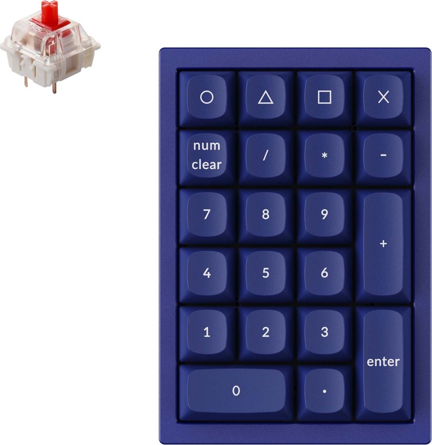 Keychron QMK Q0 Hot-Swappable Number Pad RGB Gateron G Pro Red Switch Mechanical - Blue Version
