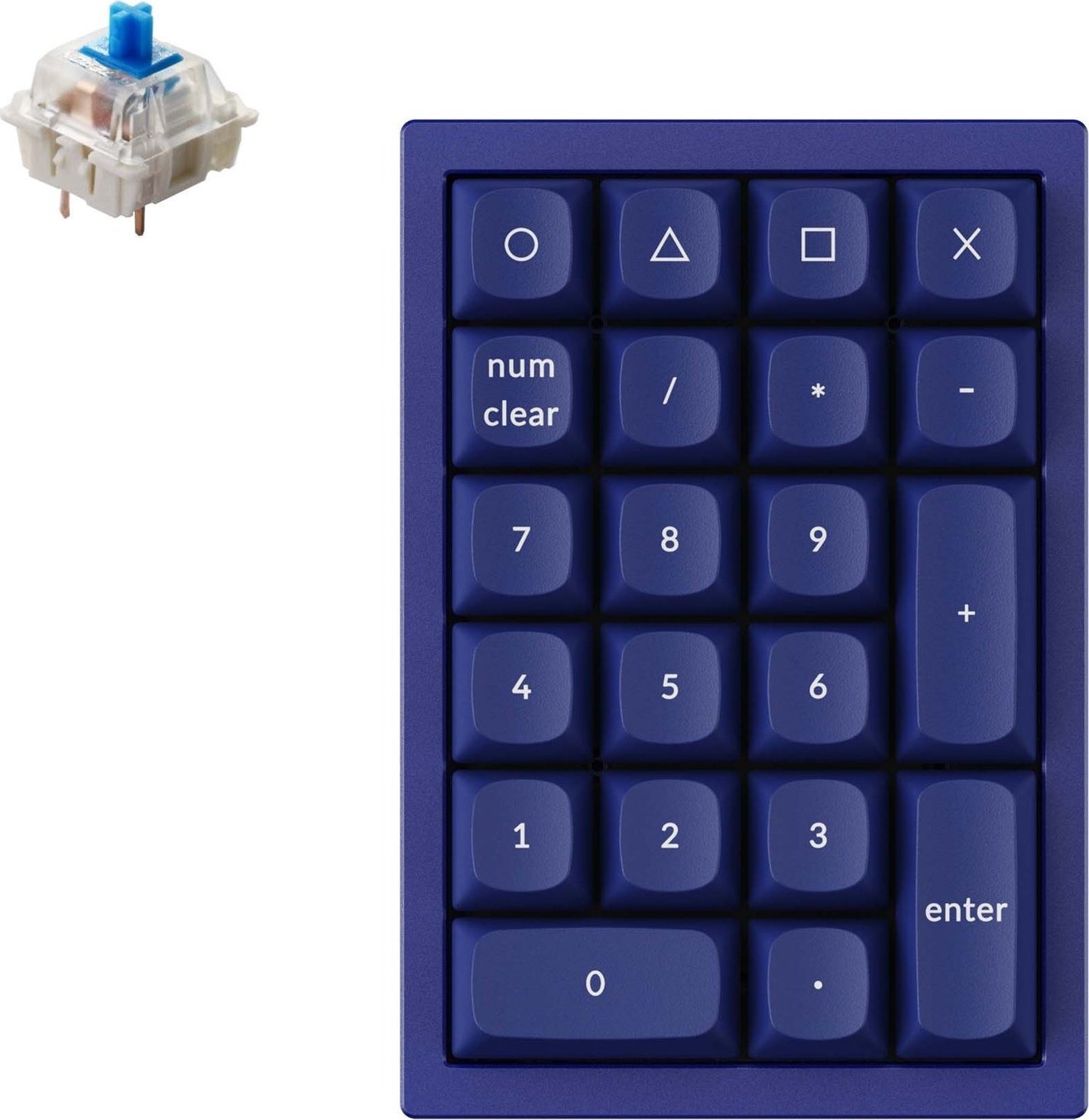 Keychron QMK Q0 Hot-Swappable Number Pad RGB Gateron G Pro Blue Switch Mechanical - Blue Version