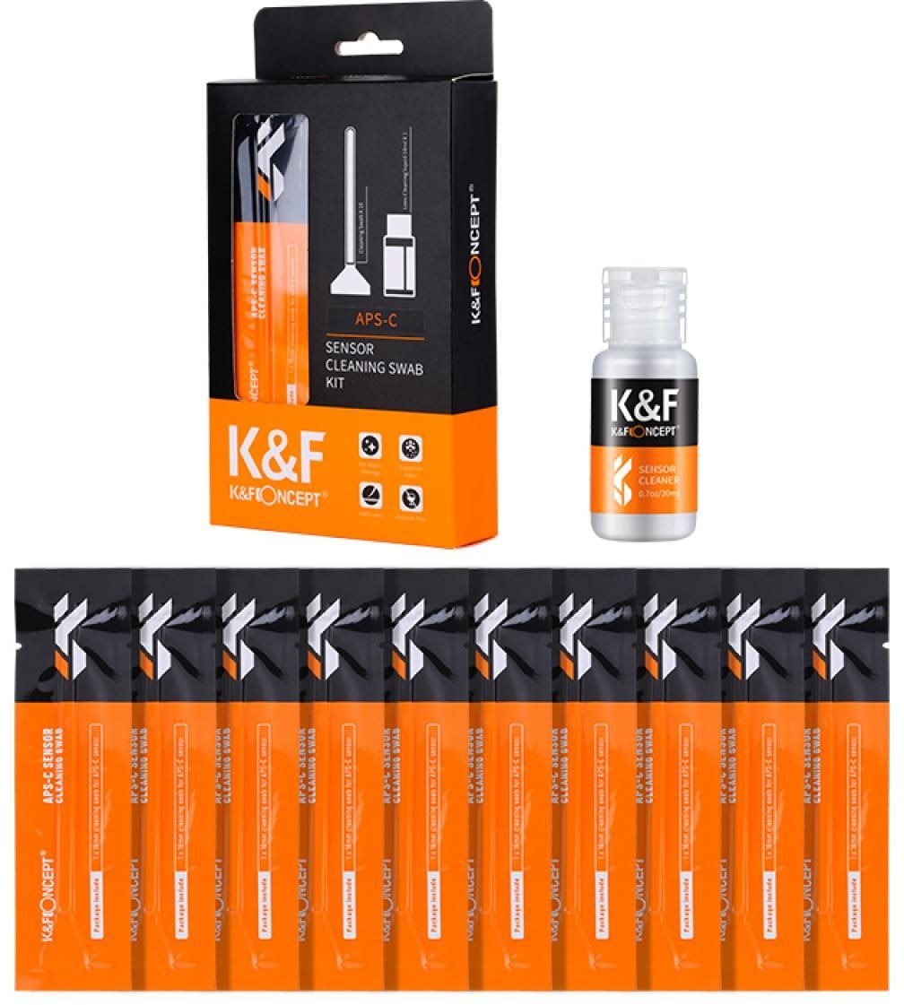 K&F Concept APS-C Sensor Cleaning Set (10 db törlőkendő + 20 ml tisztítóoldat)