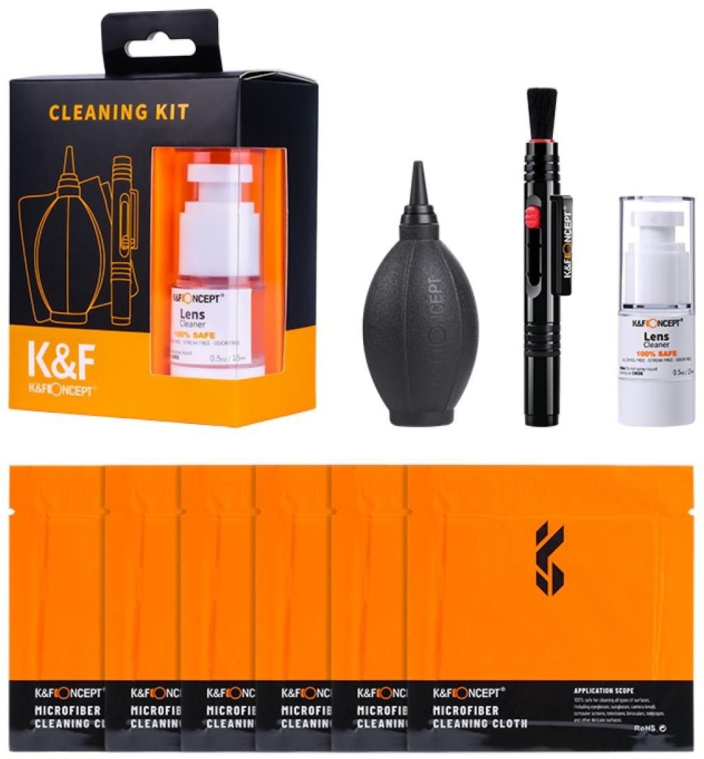 K&F Concept 4 az 1-ben Cleaning Kit (1x tisztító toll + 1x pumpa + 6x törlőkendő + 1x tisztító oldat)