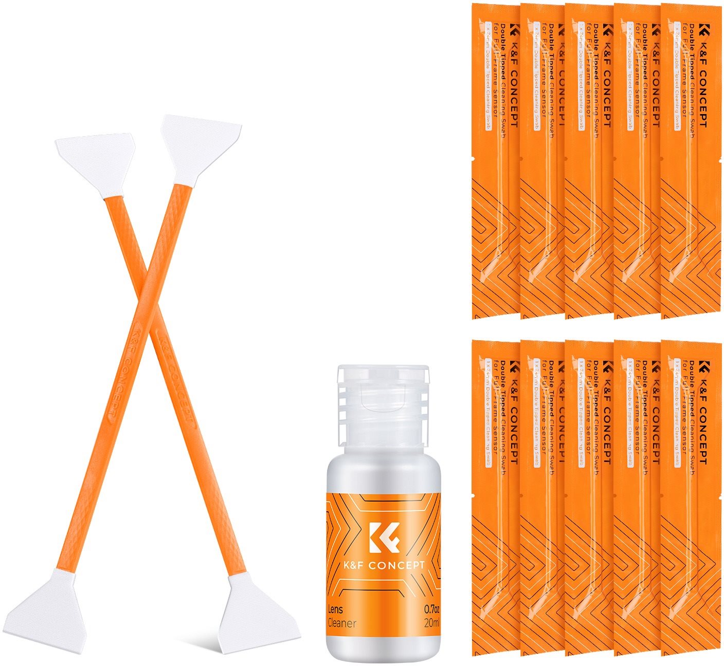 K&F Concept Fullframe Sensor Cleaning Set (10 db kettős törlőkendő + 20 ml tisztító oldat)