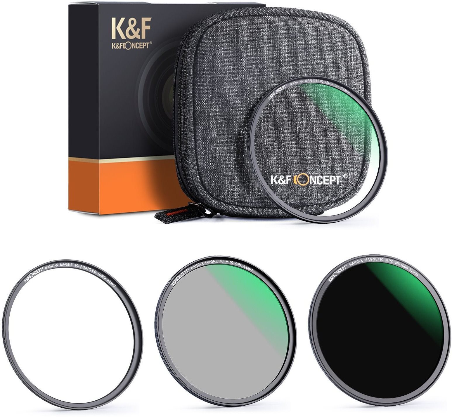 K&F Concept mágneses szűrőkészlet 3 db (MCUV, CPL, ND1000) - 58 mm