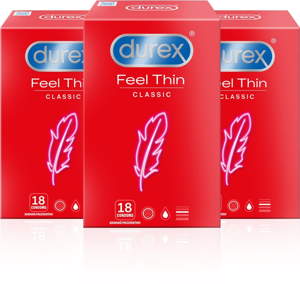 DUREX Feel Thin Classic Pack 3 × 18 db