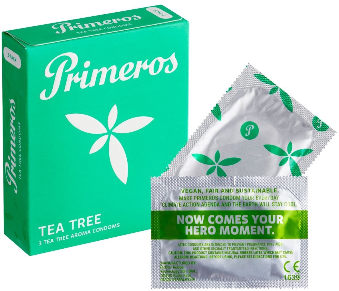 PRIMEROS Tea Tree óvszer ausztrál teafa illattal, 3 db